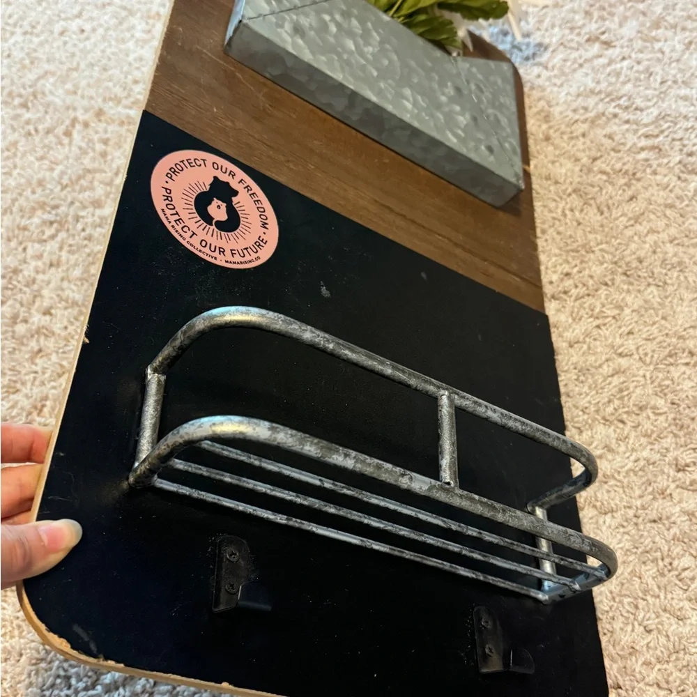 Rustic Mail and Key Holder, Chalkboard & Wall Storage Unit Entryway Organizer